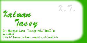 kalman tassy business card